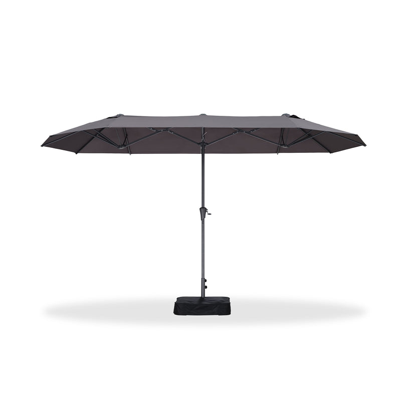 PURPLE LEAF Double-Sided Market Umbrella Large Rectangular Patio Umbrellas with Base
