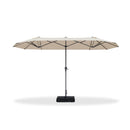 PURPLE LEAF Double-Sided Outdoor Market Table Umbrella with Base for Pool
