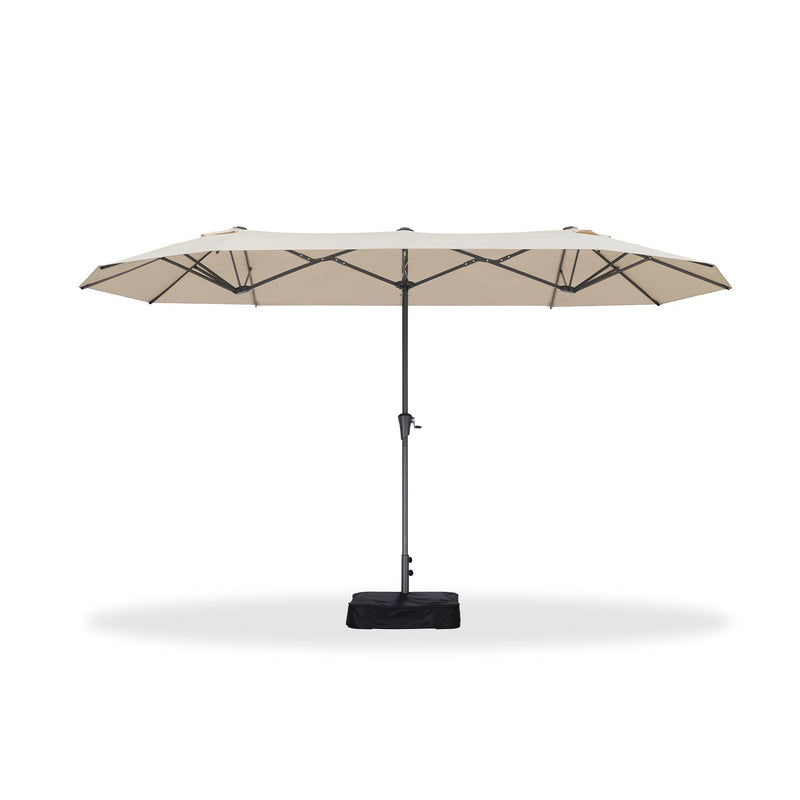 PURPLE LEAF Double-Sided Outdoor Market Table Umbrella with Base for Pool