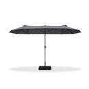 PURPLE LEAF Double-Sided Market Umbrella Large Rectangular Patio Umbrellas with Base