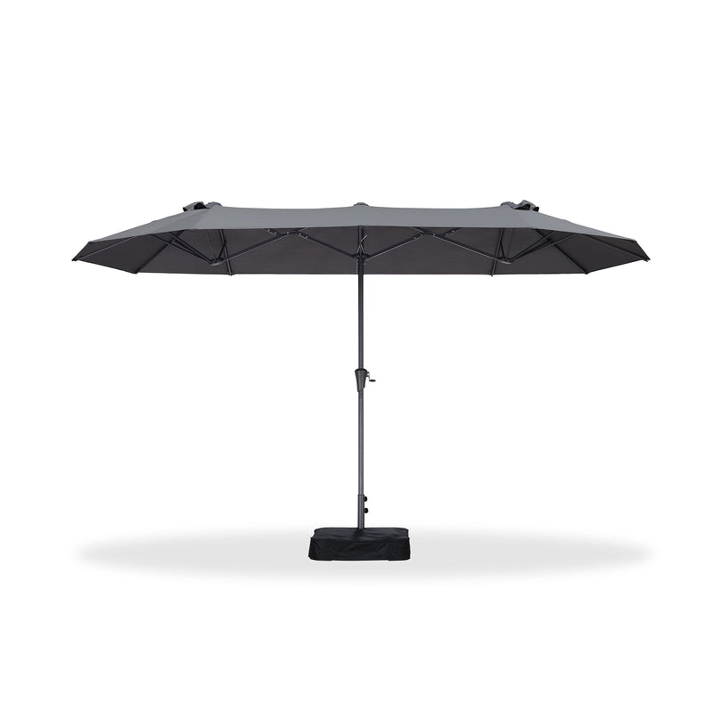 PURPLE LEAF Double-Sided Market Umbrella Large Rectangular Patio Umbrellas with Base