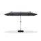 PURPLE LEAF Double-Sided Outdoor Market Table Umbrella with Base for Pool