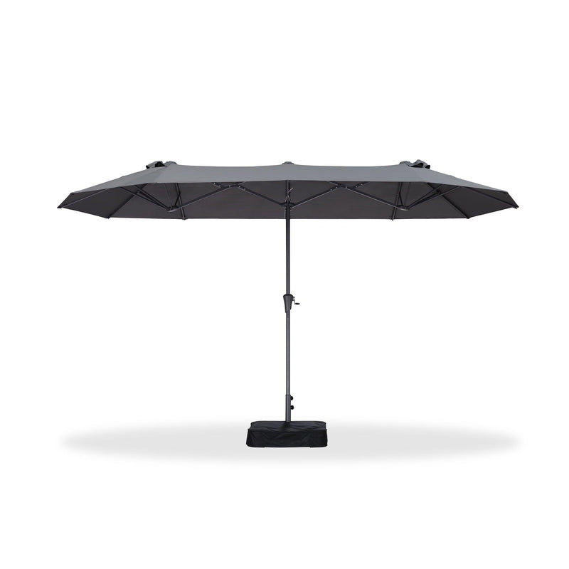 PURPLE LEAF Double-Sided Outdoor Market Table Umbrella with Base for Pool