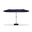 PURPLE LEAF Double-Sided Market Umbrella Large Rectangular Patio Umbrellas with Base