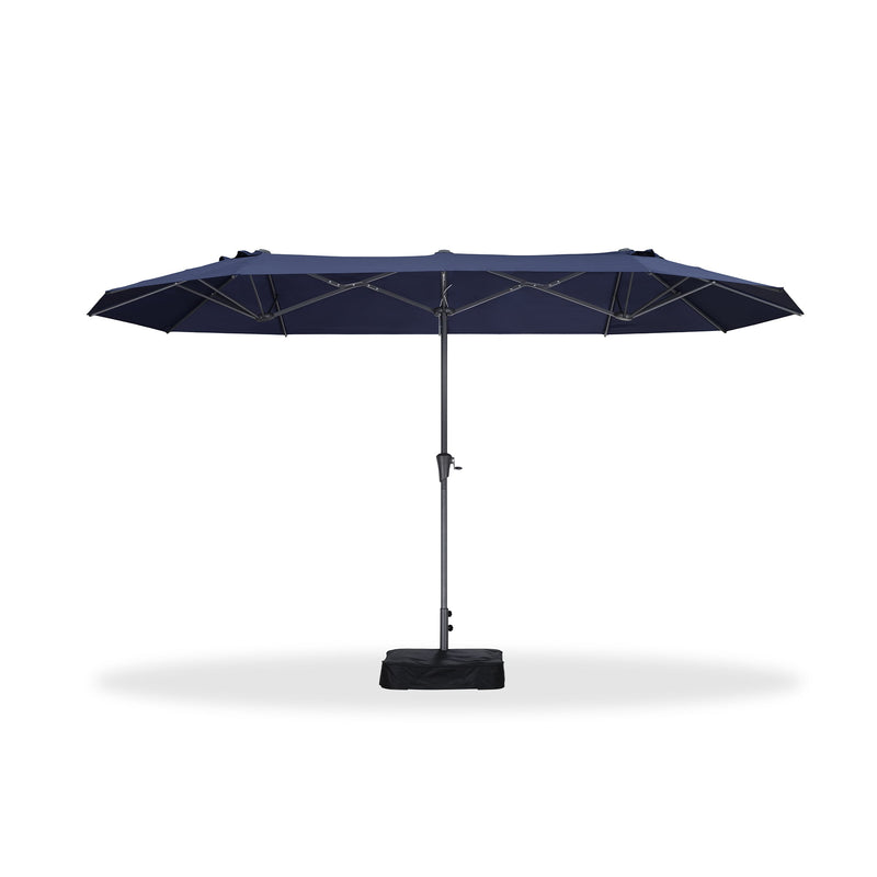 PURPLE LEAF Double-Sided Market Umbrella Large Rectangular Patio Umbrellas with Base
