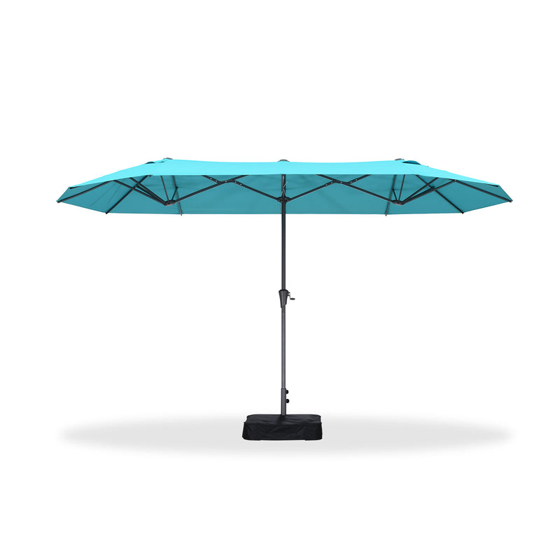 PURPLE LEAF Double-Sided Market Umbrella Large Rectangular Patio Umbrellas with Base