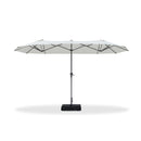 PURPLE LEAF Double-Sided Outdoor Market Table Umbrella with Base for Pool