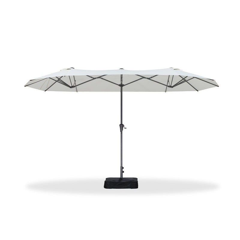 PURPLE LEAF Double-Sided Outdoor Market Table Umbrella with Base for Pool