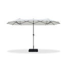 PURPLE LEAF Double-Sided Market Umbrella Large Rectangular Patio Umbrellas with Base