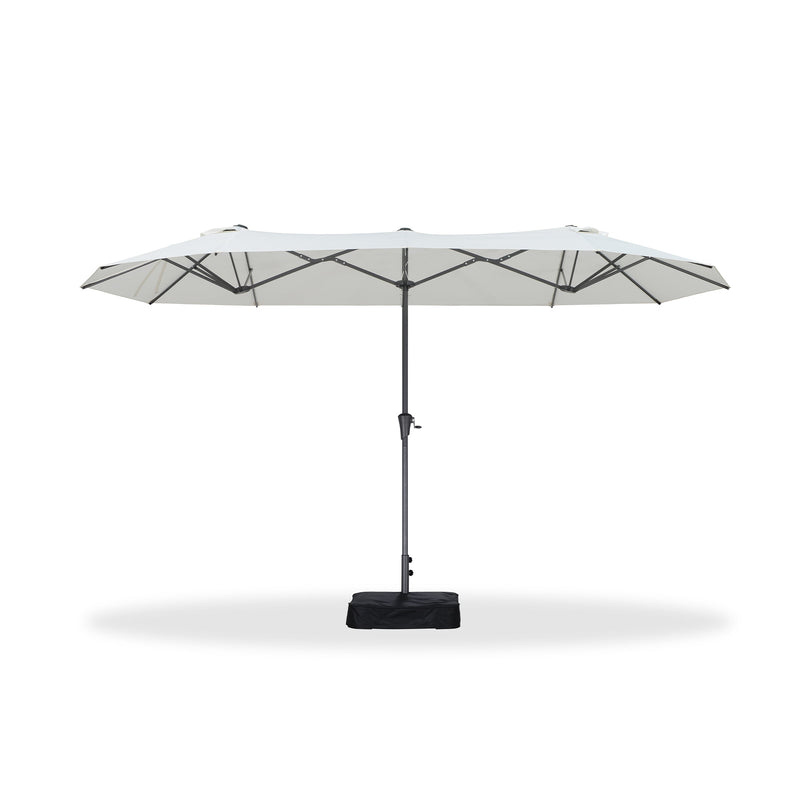 PURPLE LEAF Double-Sided Market Umbrella Large Rectangular Patio Umbrellas with Base