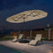 PURPLE LEAF Table Umbrella with Lights Double-Sided Market Umbrella with Base