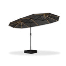 PURPLE LEAF Table Umbrella with Lights Double-Sided Market Umbrella with Base