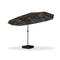 PURPLE LEAF Table Umbrella with Lights Double-Sided Market Umbrella with Base