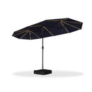 PURPLE LEAF Table Umbrella with Lights Double-Sided Market Umbrella with Base