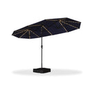 Clearance - PURPLE LEAF OPEN BOX Table Umbrella with Lights Double-Sided Market Umbrella with Base