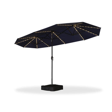 Double-Sided Patio Umbrella with LED Lights