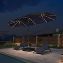 Clearance - PURPLE LEAF OPEN BOX Table Umbrella with Lights Double-Sided Market Umbrella with Base