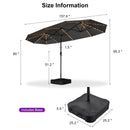 PURPLE LEAF Double Sided Patio Umbrella with Light Large Market Umbrellas with Base