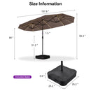 PURPLE LEAF Double Sided Patio Umbrella with Light Large Market Umbrellas with Base