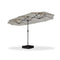 PURPLE LEAF Table Umbrella with Lights Double-Sided Market Umbrella with Base