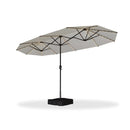 Clearance - PURPLE LEAF OPEN BOX Table Umbrella with Lights Double-Sided Market Umbrella with Base