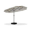 Clearance - PURPLE LEAF OPEN BOX Table Umbrella with Lights Double-Sided Market Umbrella with Base