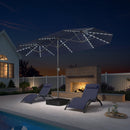 Clearance - PURPLE LEAF OPEN BOX Market Umbrella with Lights Double-Sided Market Umbrella Patio Umbrellas with Base