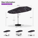 Clearance - PURPLE LEAF OPEN BOX Market Umbrella with Lights Double-Sided Market Umbrella Patio Umbrellas with Base