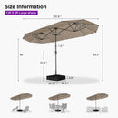 Clearance - PURPLE LEAF OPEN BOX Market Umbrella with Lights Double-Sided Market Umbrella Patio Umbrellas with Base