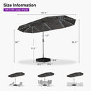 PURPLE LEAF Double-Sided Market Umbrella with Light Large Patio Umbrellas with Base