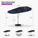 Clearance - PURPLE LEAF OPEN BOX Market Umbrella with Lights Double-Sided Market Umbrella Patio Umbrellas with Base