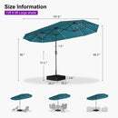 Clearance - PURPLE LEAF OPEN BOX Market Umbrella with Lights Double-Sided Market Umbrella Patio Umbrellas with Base
