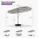 Clearance - PURPLE LEAF OPEN BOX Market Umbrella with Lights Double-Sided Market Umbrella Patio Umbrellas with Base