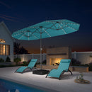 Clearance - PURPLE LEAF OPEN BOX Market Umbrella with Lights Double-Sided Market Umbrella Patio Umbrellas with Base