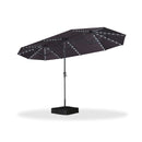 PURPLE LEAF Double-Sided Market Umbrella with Light Large Patio Umbrellas with Base