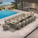 PURPLE LEAF Sanori Outdoor Dining Set Luxury Aluminum Patio Table and Dining Chairs Set with  Olefin Fabric Cushions and Pillows for Deck Garden
