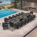 PURPLE LEAF Sanori Outdoor Dining Set Luxury Aluminum Patio Table and Dining Chairs Set with  Olefin Fabric Cushions and Pillows for Deck Garden
