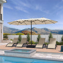 Clearance - PURPLE LEAF OPEN BOX Table Umbrella Double-Sided Market Umbrella with Base