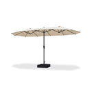Clearance - PURPLE LEAF OPEN BOX Table Umbrella Double-Sided Market Umbrella with Base