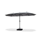 Clearance - PURPLE LEAF OPEN BOX Table Umbrella Double-Sided Market Umbrella with Base