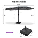 Clearance - PURPLE LEAF OPEN BOX Table Umbrella Double-Sided Market Umbrella with Base