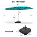 Clearance - PURPLE LEAF OPEN BOX Table Umbrella Double-Sided Market Umbrella with Base