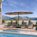 Clearance - PURPLE LEAF OPEN BOX Table Umbrella Double-Sided Market Umbrella with Base