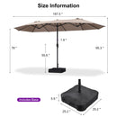 Clearance - PURPLE LEAF OPEN BOX Table Umbrella Double-Sided Market Umbrella with Base