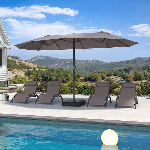 Double-Sided Rectangular Patio Umbrella