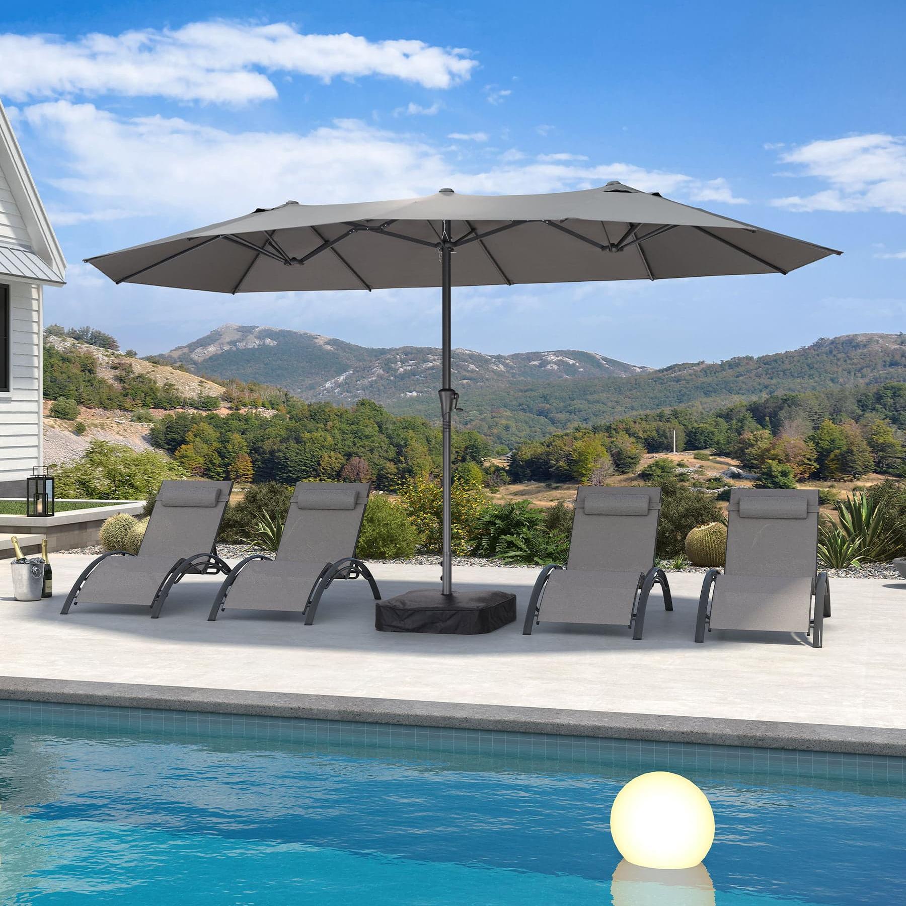 Double-Sided Rectangular Patio Umbrella