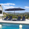 PURPLE LEAF Double-Sided Outdoor Market Table Umbrella with Base for Pool