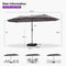 PURPLE LEAF Double-Sided Outdoor Market Table Umbrella with Base for Pool