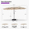 PURPLE LEAF Double-Sided Outdoor Market Table Umbrella with Base for Pool
