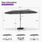 PURPLE LEAF Double-Sided Outdoor Market Table Umbrella with Base for Pool